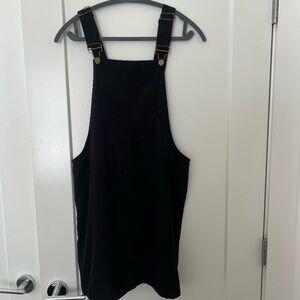 Black Corduroy Overall Dress